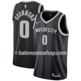 Camiseta Hombre NBA Detroit Pistons Andre Drummond 0 2018-19 Nike City Edition Negro Azul Swingman